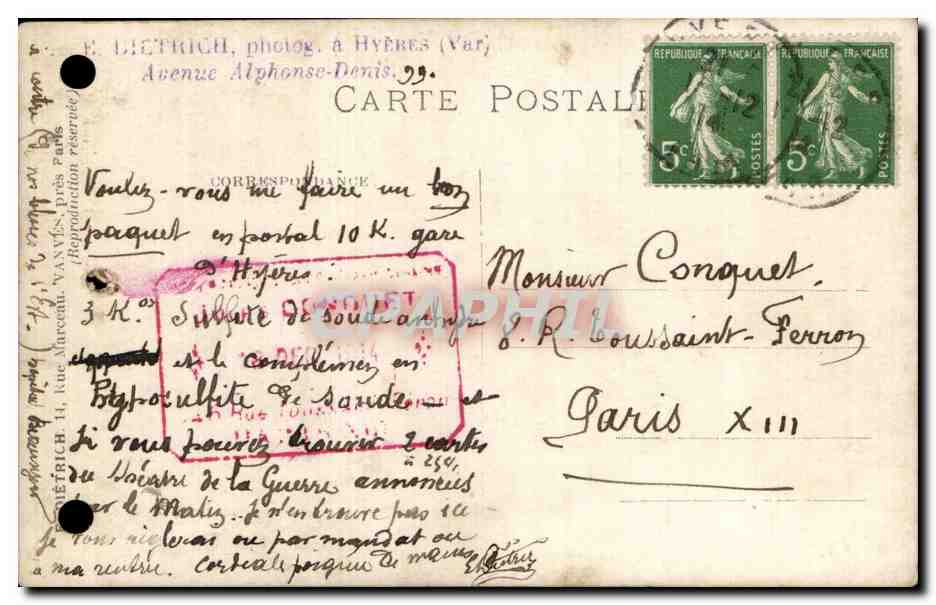 CARTE PHOTO Militaria Soldats — Rückseite