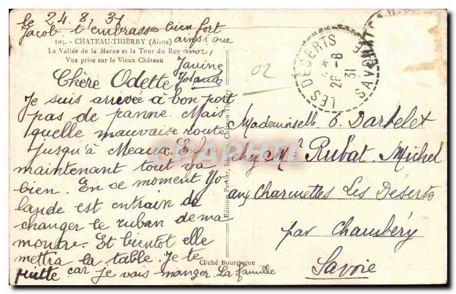 Chateau Thierry - La Vallee de la Marne et la Tour du Roy - CPA — Rückseite