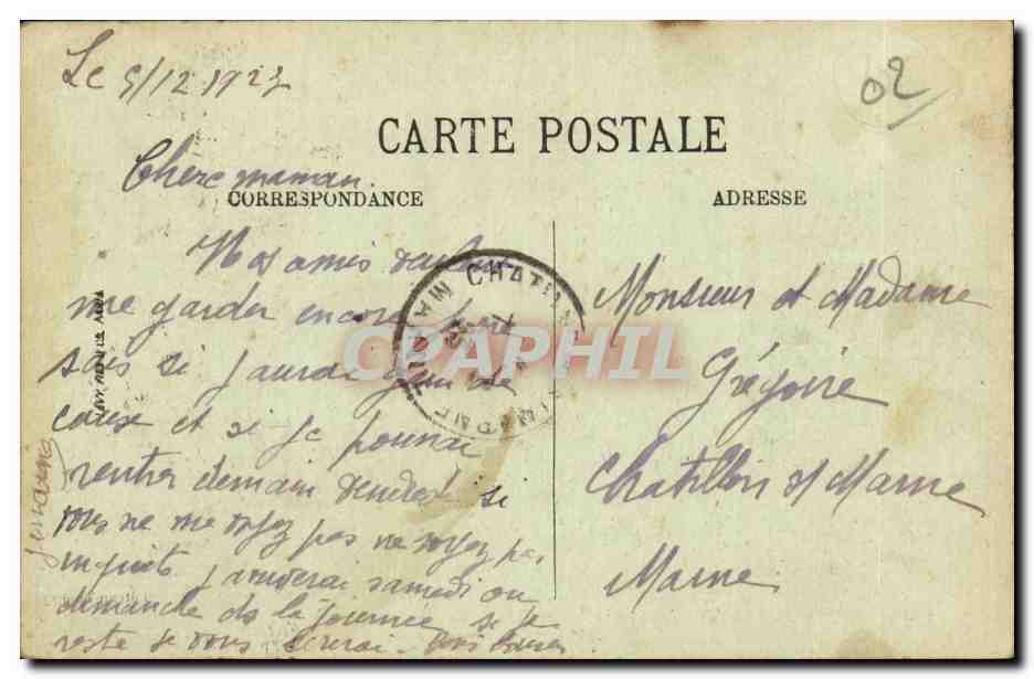 Chateau Thierry - Jean de la Fontaine est ne dans cette maison le 8 Juillet 1621 - CPA  — Rückseite