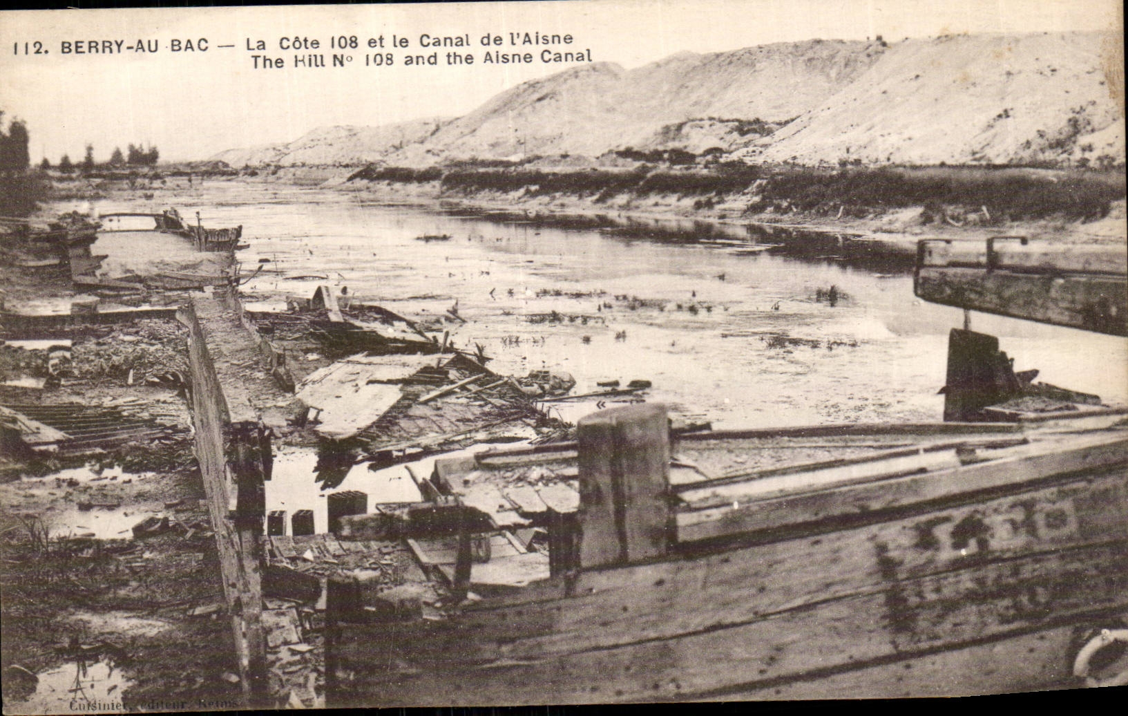 Berry-au-Bac — La Côte 108 et le Canal de l'Aisne — Éditeur Culsinière, N° 112
