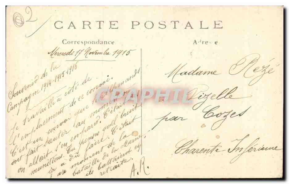 Convois Allemands incendiés dans la forêt de VILLERS-COTTERETS — A. L. Hoste, 139 Rue Lafayette Paris Vise N° 61 — Back