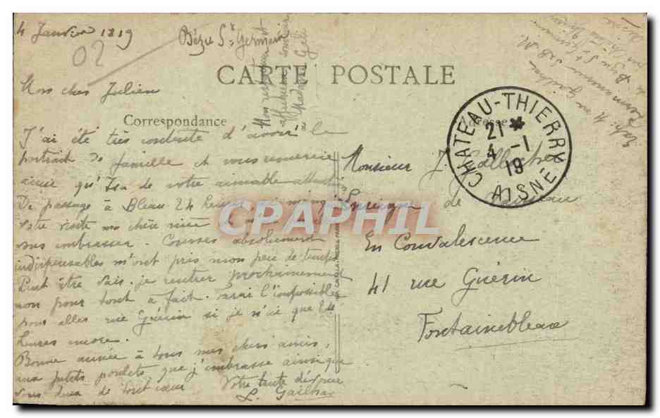 Château-Thierry (Aisne) — Le pont de la Marne — Éditeur L'Atelier de l'Aisne, n° 640 — Verso