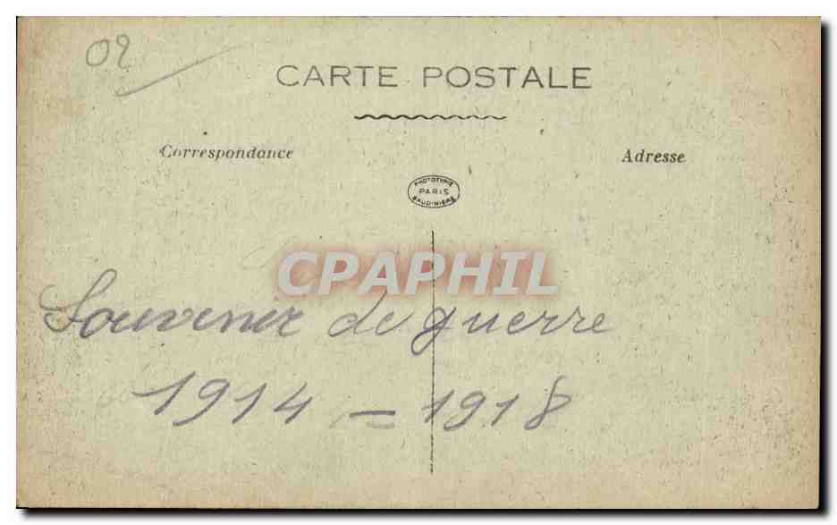 2e Bataille de la Marne 1918 — Nord de CHATEAU-THIERRY — Nos Poilus dans les Ruines d'une Ferme — La Busee — Verso