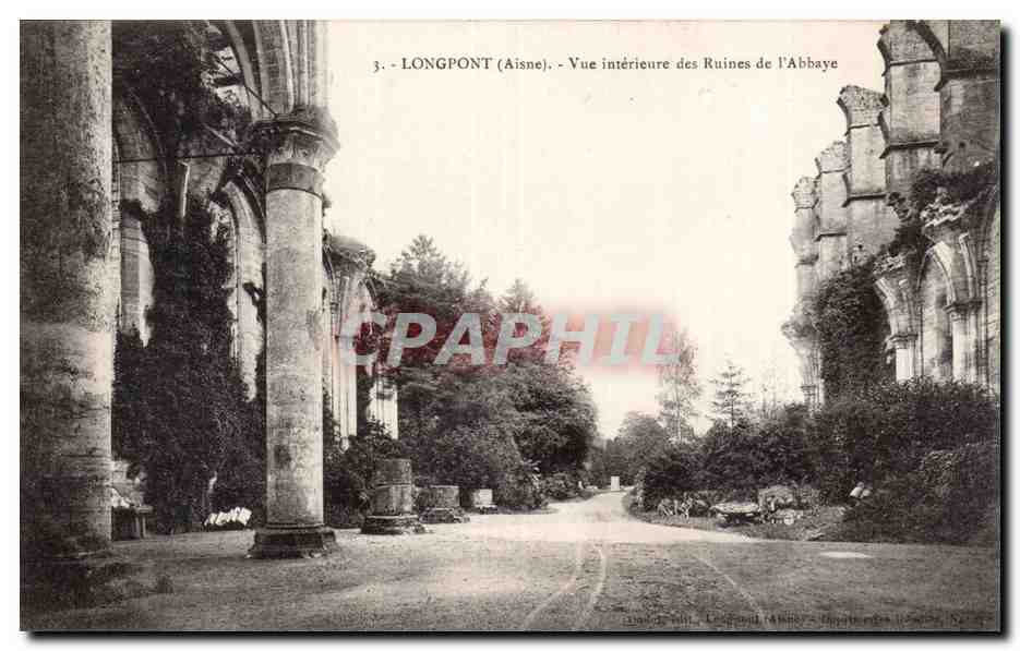 Longpont (Aisne) — Innenansicht der Ruinen der Abtei — Verlag Leonard, n°3