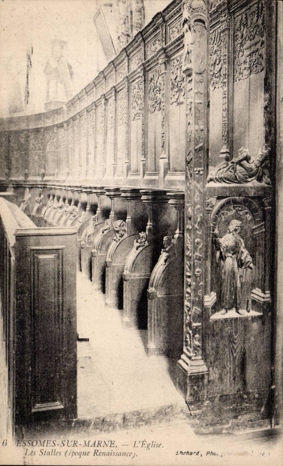 Essomes-sur-Marne — L'Église. Les Stalles (époque Renaissance). — Ehrhard, Photo.