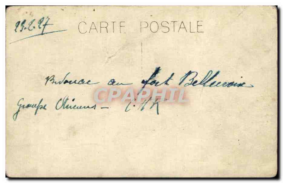 Groupe d'officiers — Forêt de Bellecoeur — Carte postale CPAPHIL — Verso