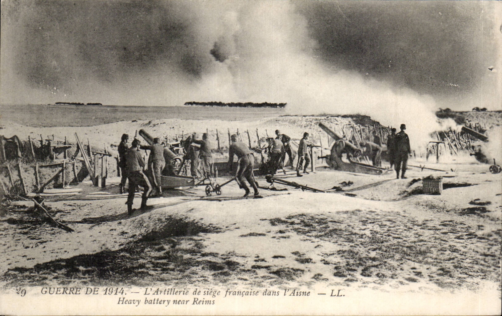 Artillerie de siège française dans l'Aisne — LL. — Guerre de 1914