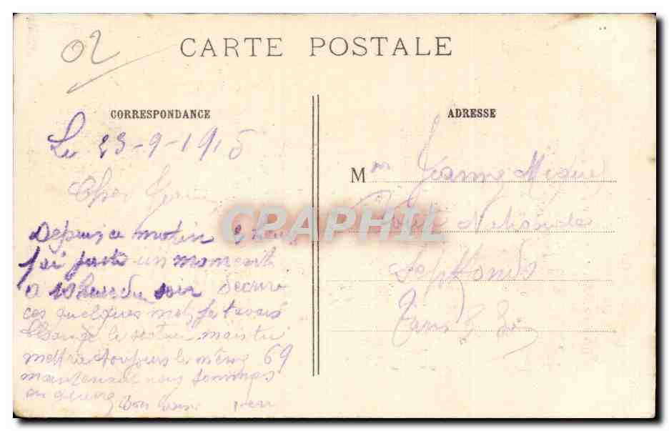 La Passerelle des Anglais — Soissons — Guerre 1914-15 — IMP. BAUDINIÈRE - NANTERRE — Reverso