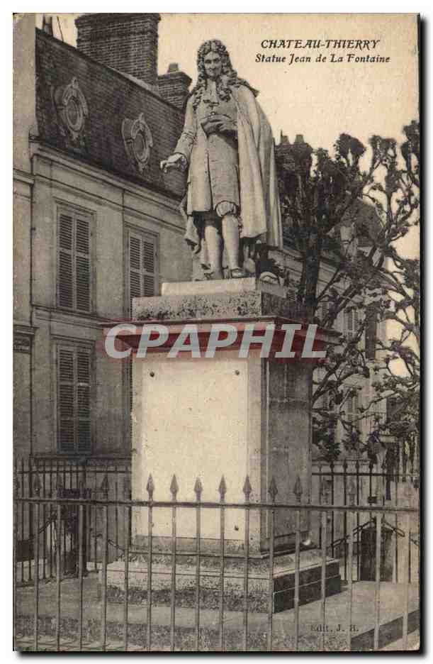 Château-Thierry — Statue de Jean de La Fontaine — Édit. J. B.