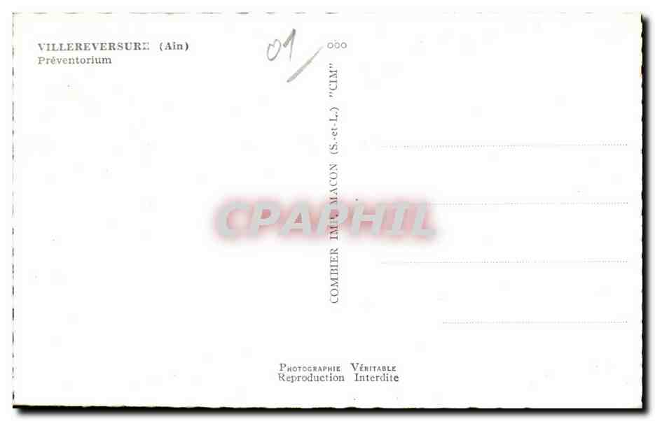 Villereversure - Preventorium - CPA  — Rückseite