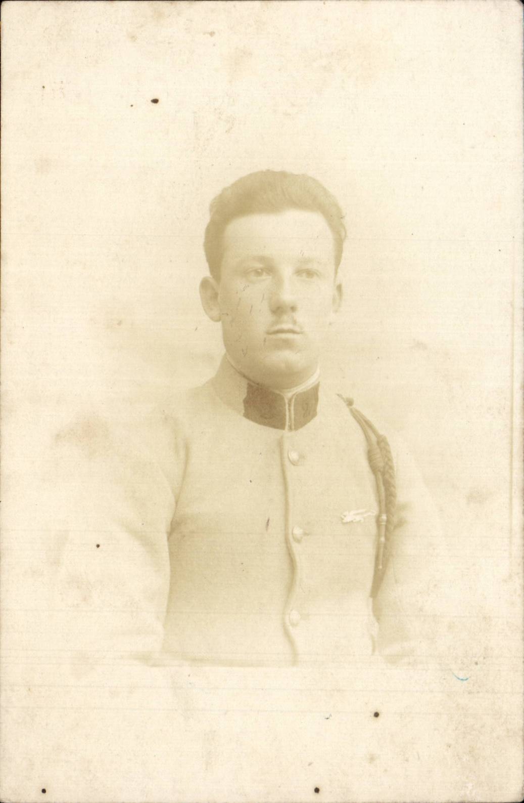 CARTE PHOTO Militaria Soldat Souvenir du petit aviateur 1922