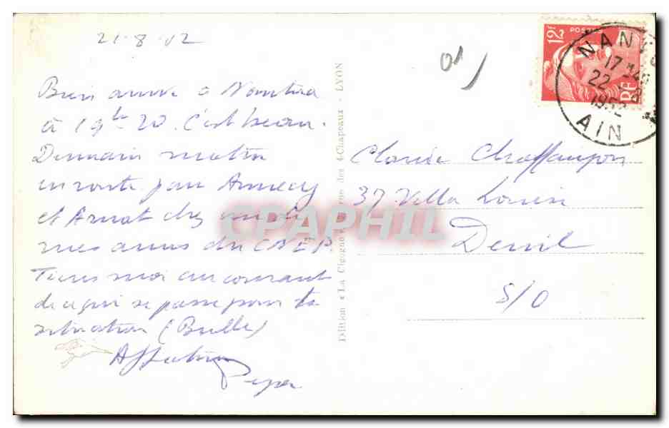 Nantua - Vue Generale - CPA — Rückseite