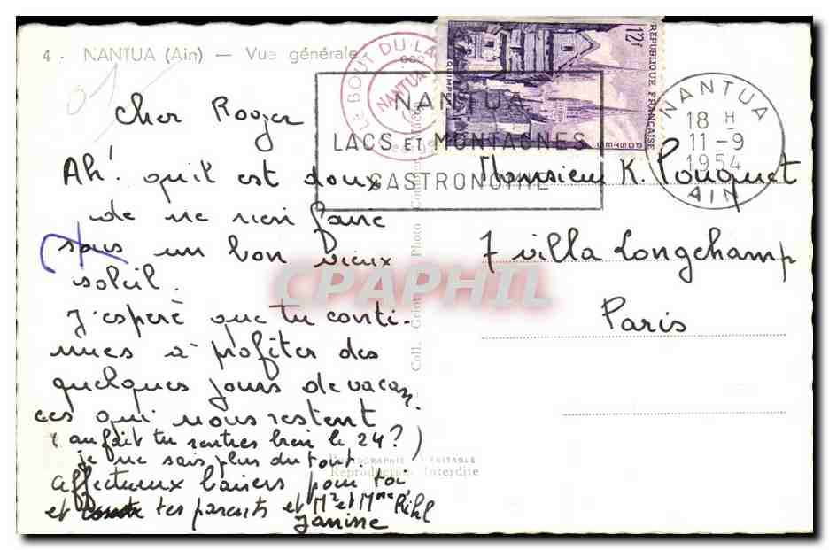 Nantua - Vue Generale - CPA — Rückseite
