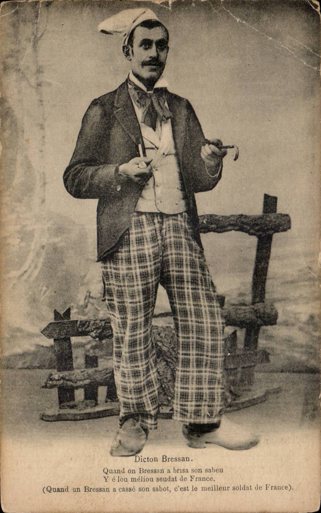Folklore - Costumes - Dicton Bressan - CPA 
