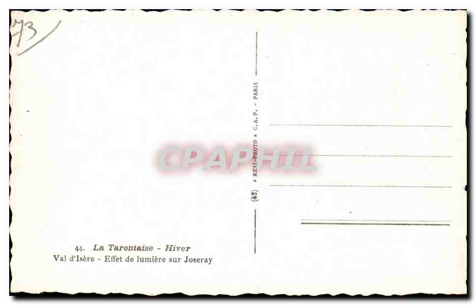 La Tarentaise - Hiver - Val d Isere - Effet de Lumiere sur Joseray - CPA  — Rückseite