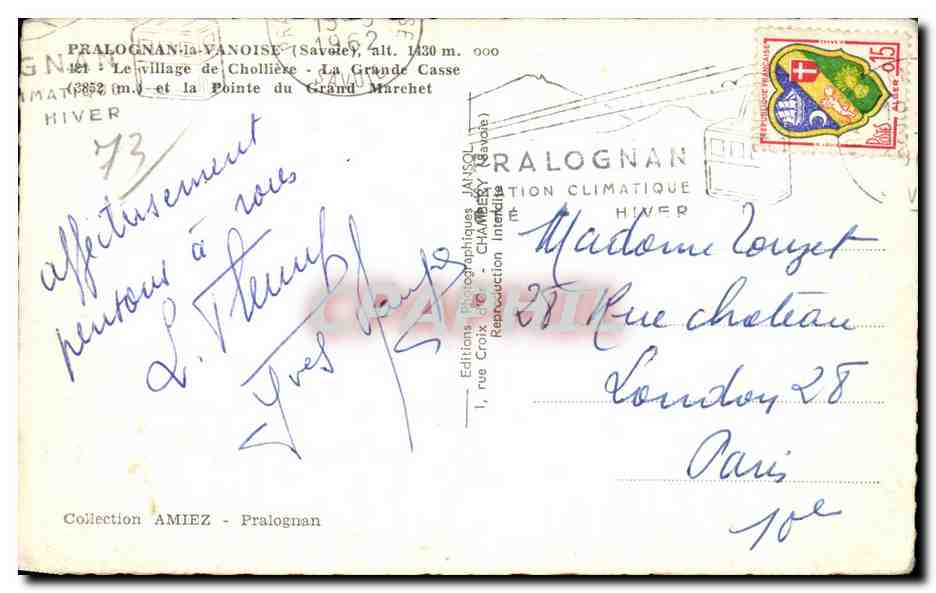 Pralognan la Vanoise - Le Village de Cholliere - La Grande Casse - CPA  — Rückseite