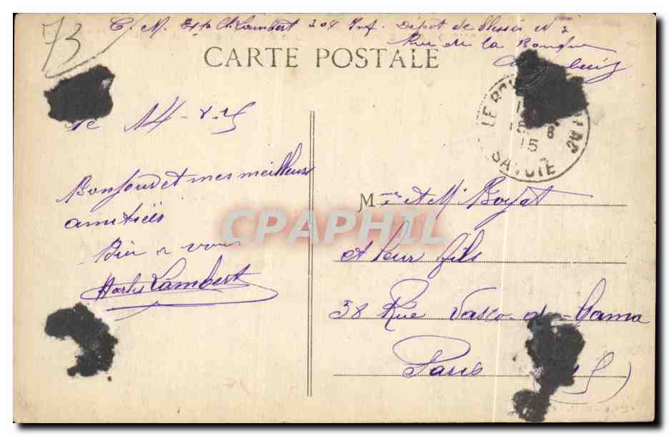 Bourdeau - Le Lac du Bourget - Le Chateau - CPA  — Rückseite