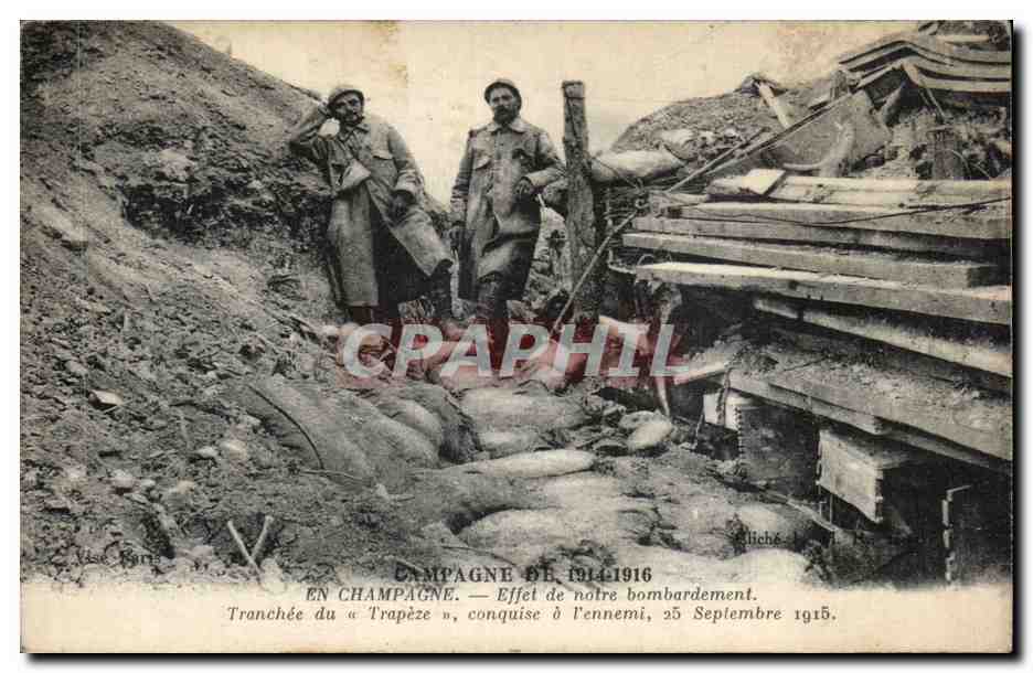 Tranchée du « Trapèze » — Effet de notre bombardement — IMP. PHOT. NEUBRIN ET CIE. — PARIS