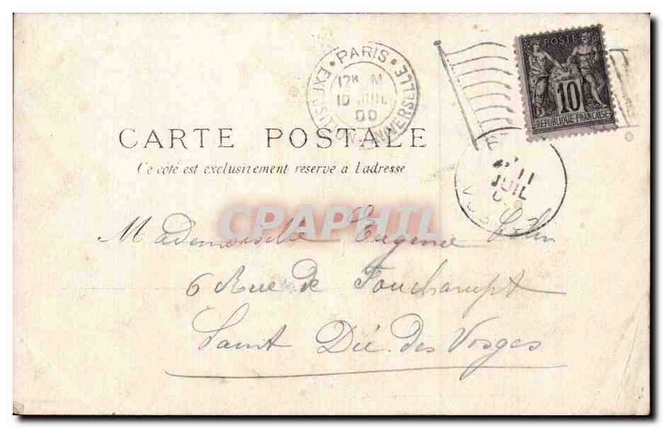CPA Paris Exposition universelle de 1900 Italie  — Rückseite