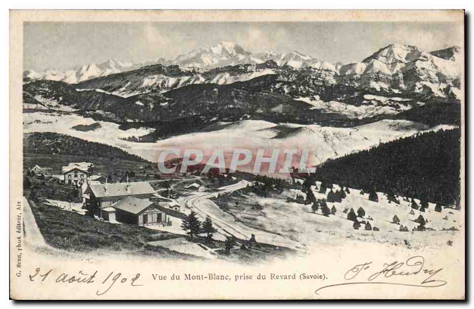 Vue du Mont Blanc - prise du Revard - CPA