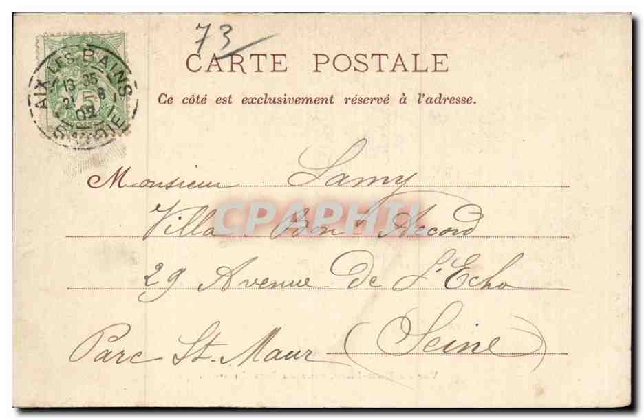 Vue du Mont Blanc - prise du Revard - CPA — Rückseite
