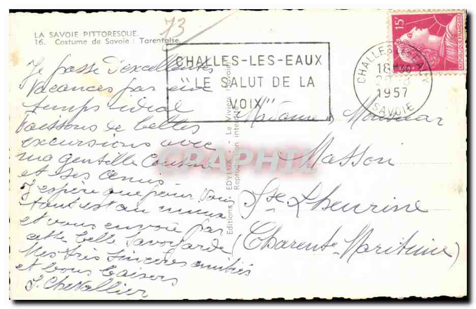 Tarentaise - Costume de Savoie - Folkore - - CPA — Rückseite