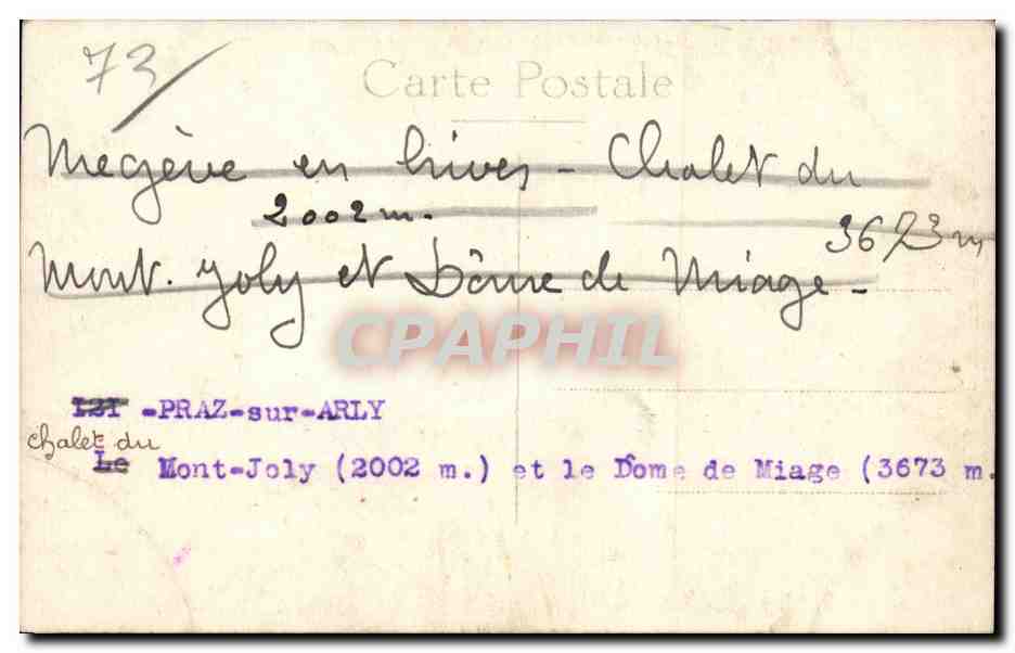 Chalet du Mont-Joly — Vue du sommet — Praz-sur-Arly — Verso