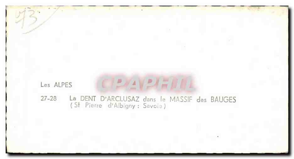 La Dent d Arclusaz dans le Massif des Bauges - CPA  — Rückseite