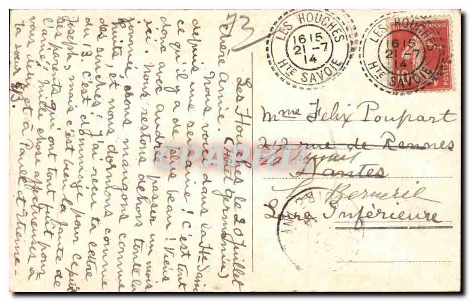 Les Houches et Vallée de Chamonix — La Savoie Pittoresque — Phot. Pittier, Annecy, n° 537 — Verso