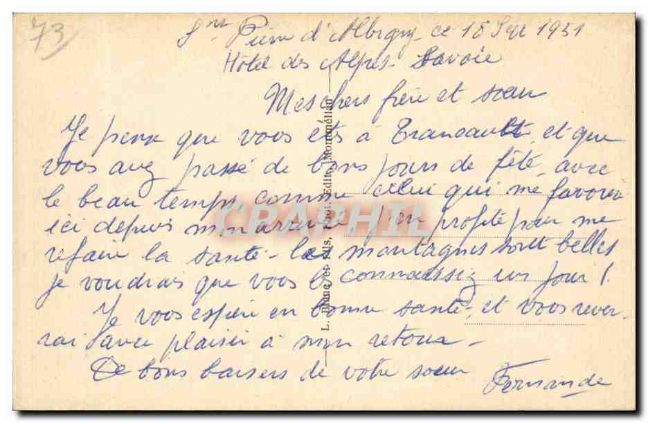Saint Pierre D Albigny - Route des Bauges par le Col du Frene - CPA  — Rückseite