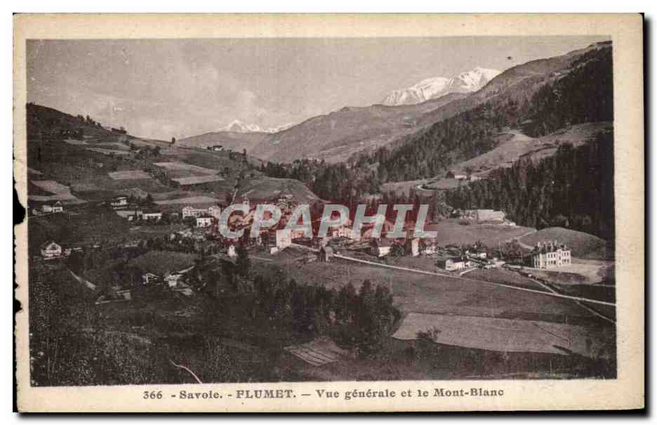 Flumet - Vue Generale et Mont Blanc - CPA 