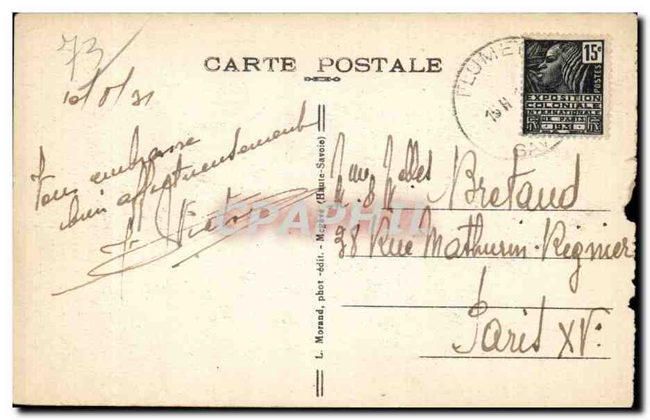 Flumet - Vue Generale et Mont Blanc - CPA  — Rückseite