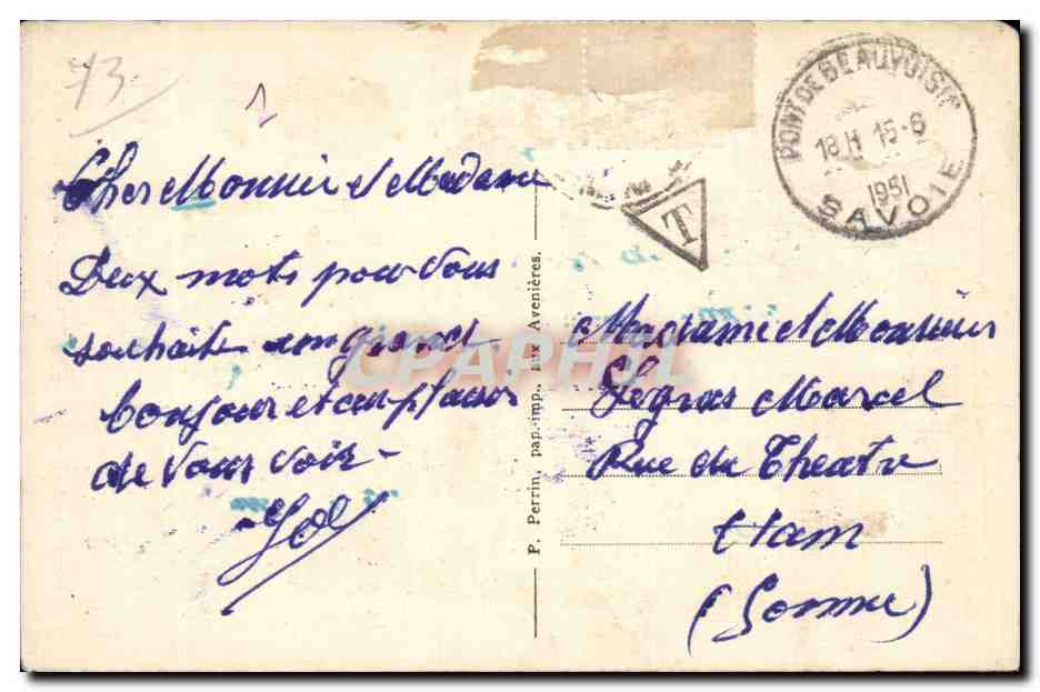 Pont de Beauvoisin - Pont Francois I - CPA  — Rückseite