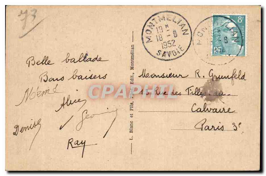 Montmelian - Vallee de l Isere - CPA  — Rückseite