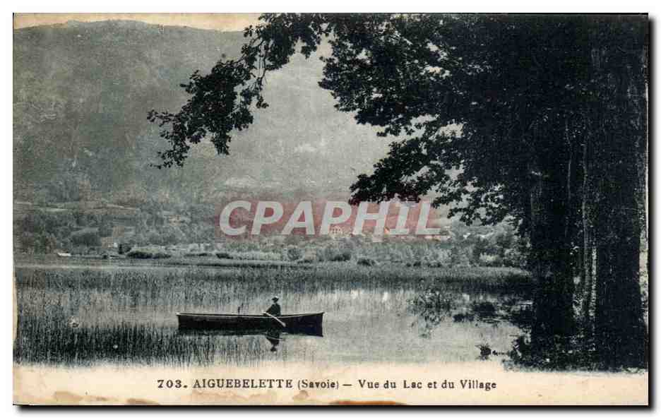 Aiguebelette - Vue du Lac et du Village - CPA 