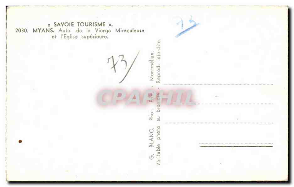 Myans - Autel de la Vierge Miraculeuse - CPA  — Rückseite