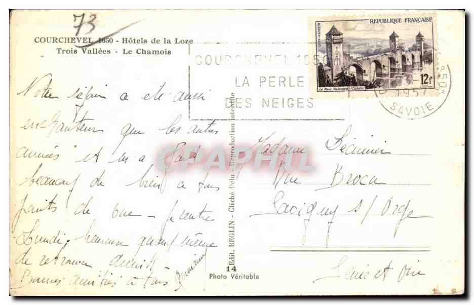 Courchevel - 1850 - ski - skiing - sports d hiver - CPA  — Rückseite