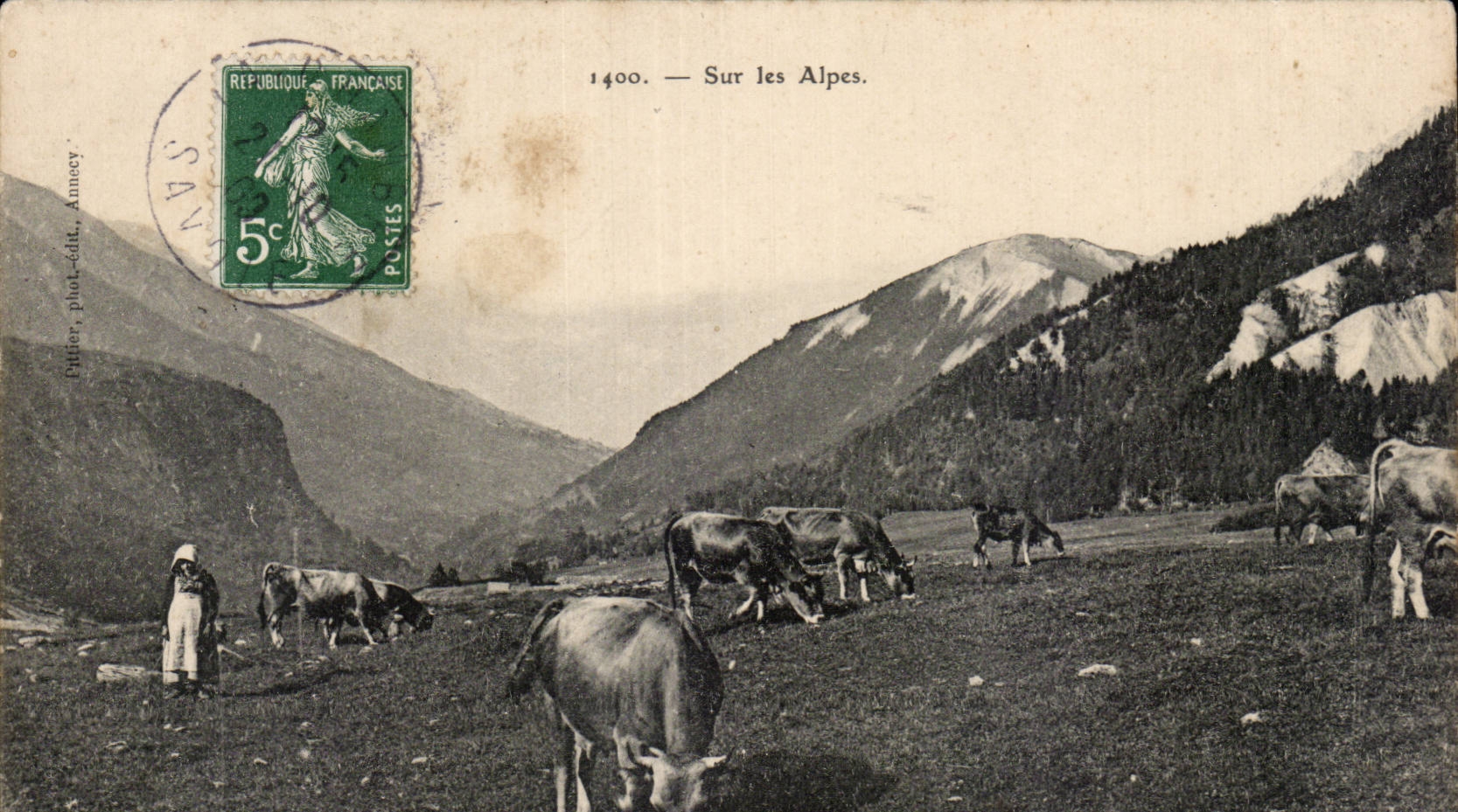 Savoie - Sur les Alpes - Vaches - Cows - CPA 