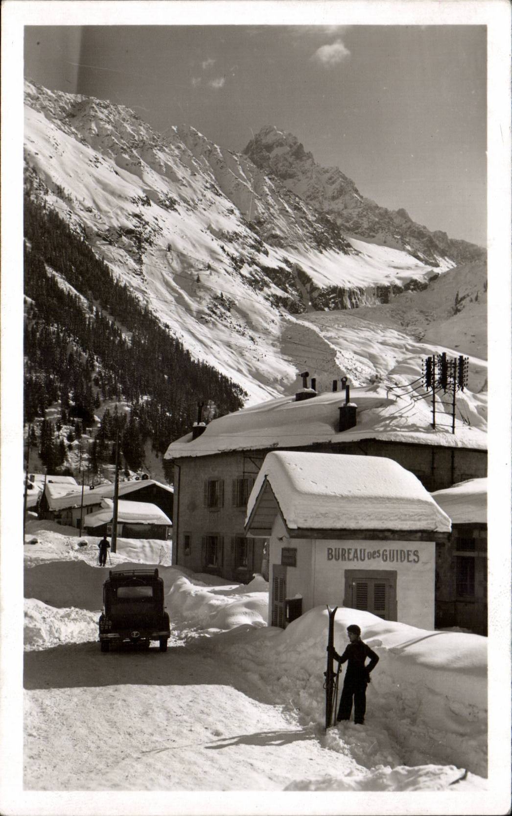 Argentiere - en Hiver et le Chardonnet - sport d hiver - ski - skiing - Bureau des guides CPA 
