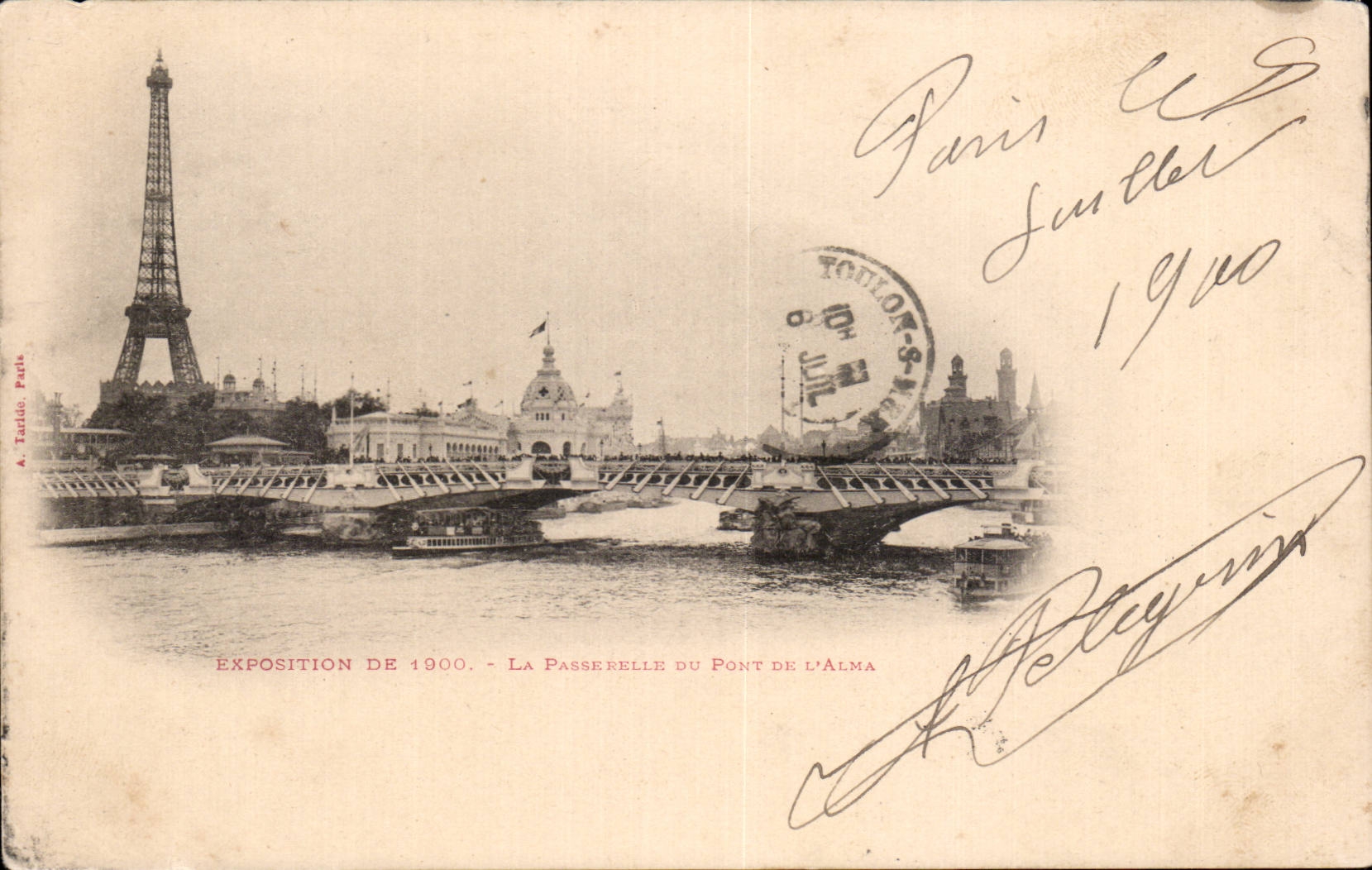 Paris - Tour Eiffel - Exposition de 1900 - La Passerelle du Pont de l Alma - Eiffel Tower - CPA
