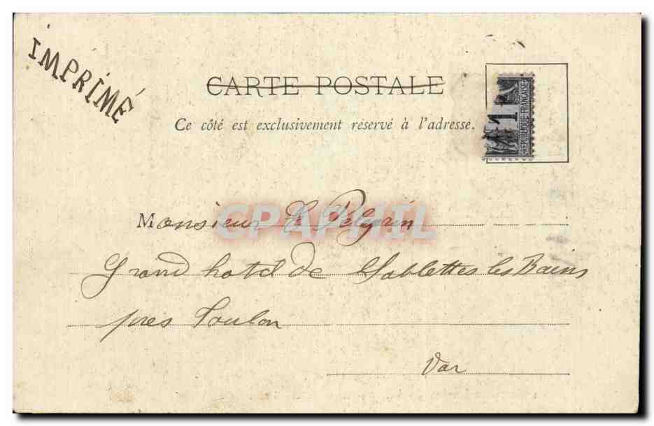 Exposition de 1900 - Palais de l'Horticulture Française — A. Tardis, Paris — Verso