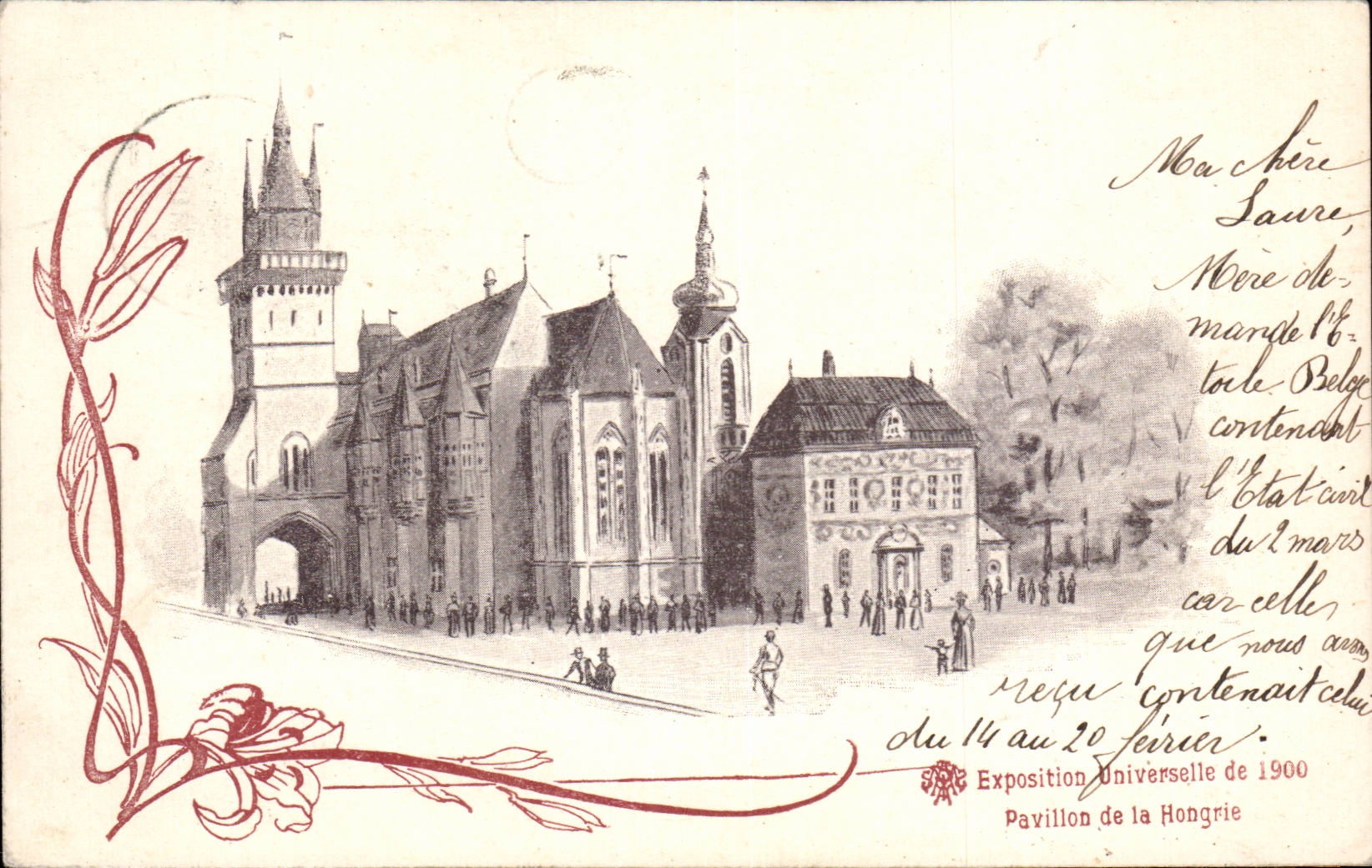 Exposition Universelle de 1900 — Pavillon de la Hongrie — Éditeur non identifié, n° de série non visible
