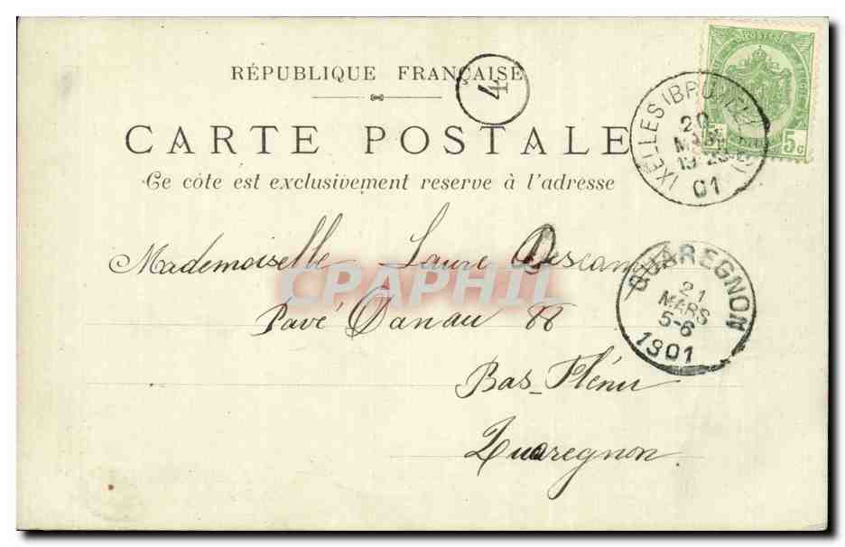 Exposition Universelle de 1900 — Pavillon de la Hongrie — Éditeur non identifié, n° de série non visible — Reverso