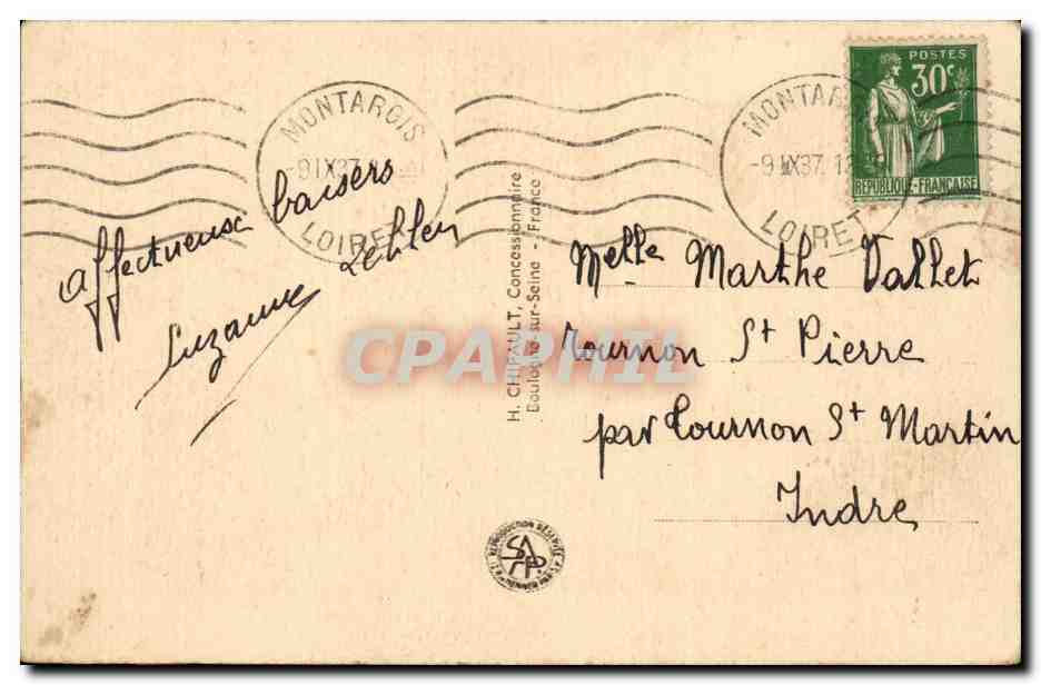 Paris - Exposition Universelle de 1937 - Pavillons de Suisse et d Italie - CPA — Rückseite