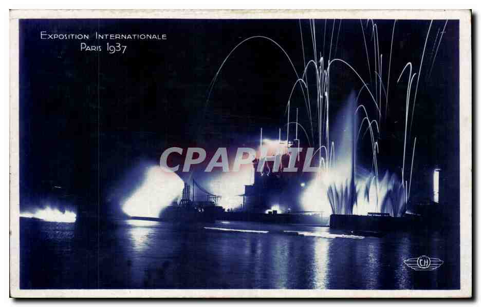 Paris - Exposition Universelle de 1937 - Essai de Lumieres - La Nuit - CPA