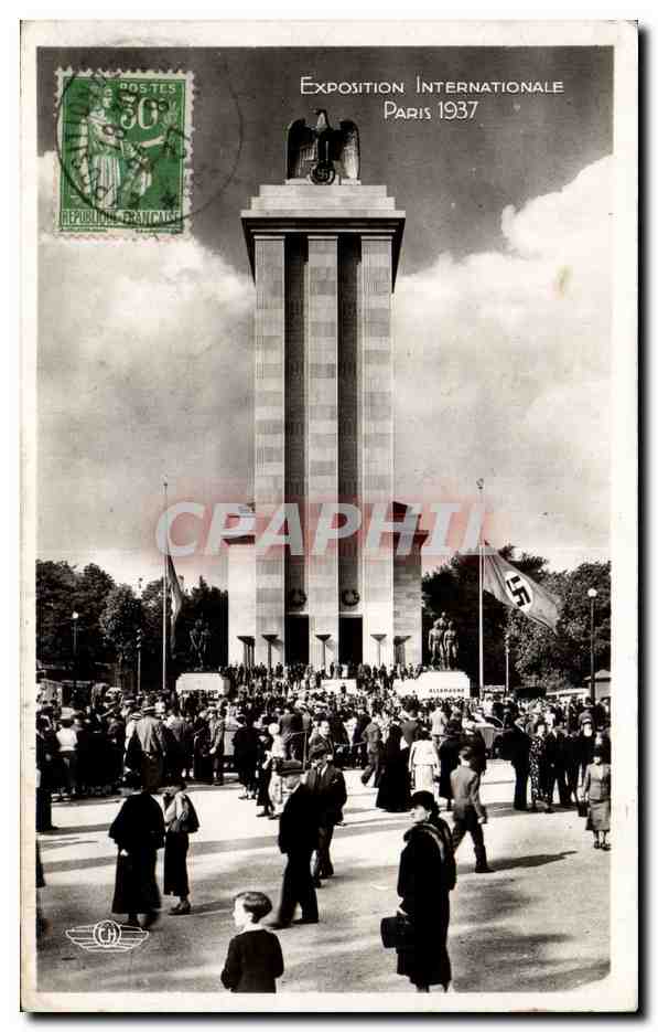 Paris - Exposition Universelle de 1937 - Pavillonde l Allemagne Drapeau nazi - CPA