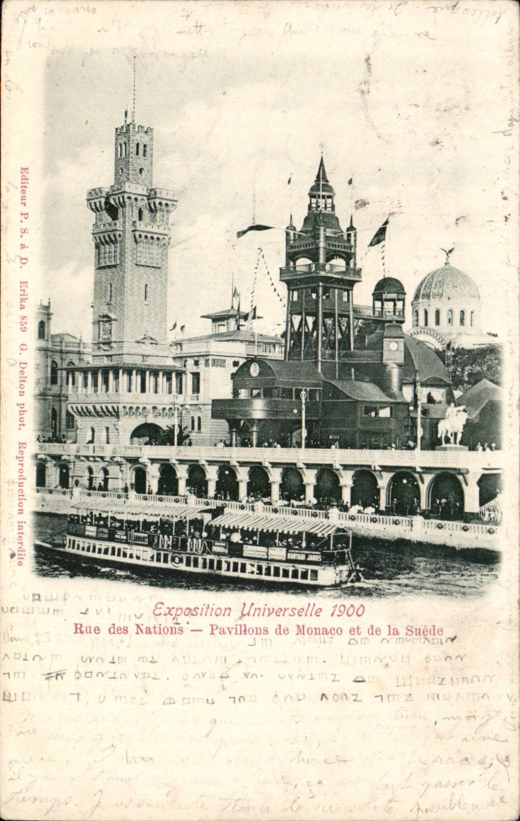 Paris - Exposition Universelle de 1900 - Rue des Nations - Pavillon de Monaco et de la Suede - CPA