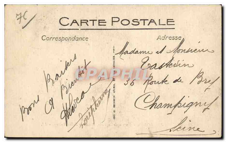 CPA Veules les Roses Entree de la ville Route de Saint Valery — Rückseite