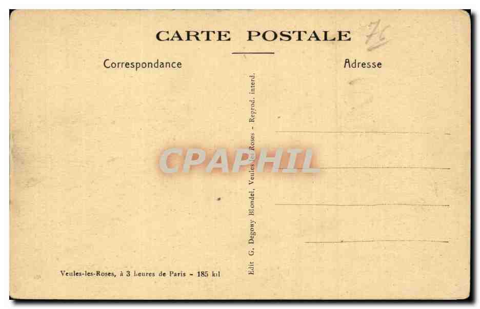 CPA Veules les Roses La mer en furie — Rückseite