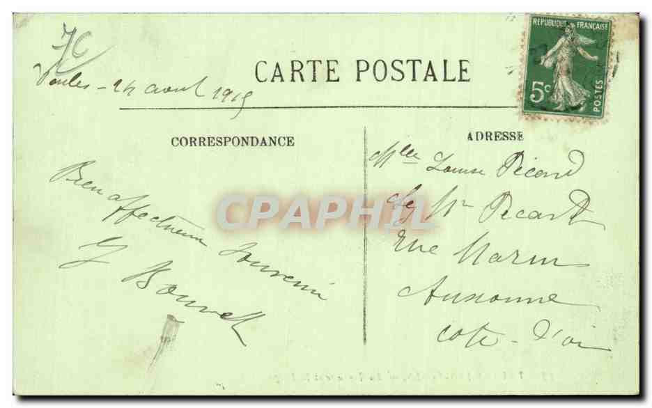 CPA Veules les Roses La terrasse et la plage — Rückseite